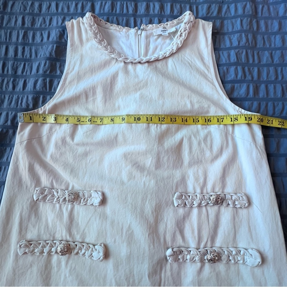 Entro NWT Lune Braided and Gold Detail Sleeveless Mini Dress in Ecru Women’s L - Picture 10 of 16